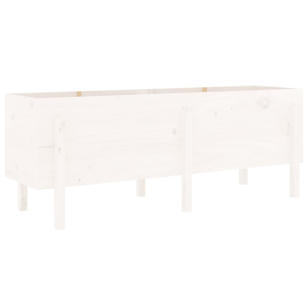 HOCHBEET Weiß 160x50x57 cm Massivholz Kiefer - Weiß, Holz (50/57/160cm) - furnicato