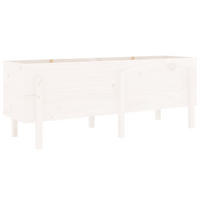 HOCHBEET Weiß 160x50x57 cm Massivholz Kiefer - Weiß, Holz (50/57/160cm) - furnicato