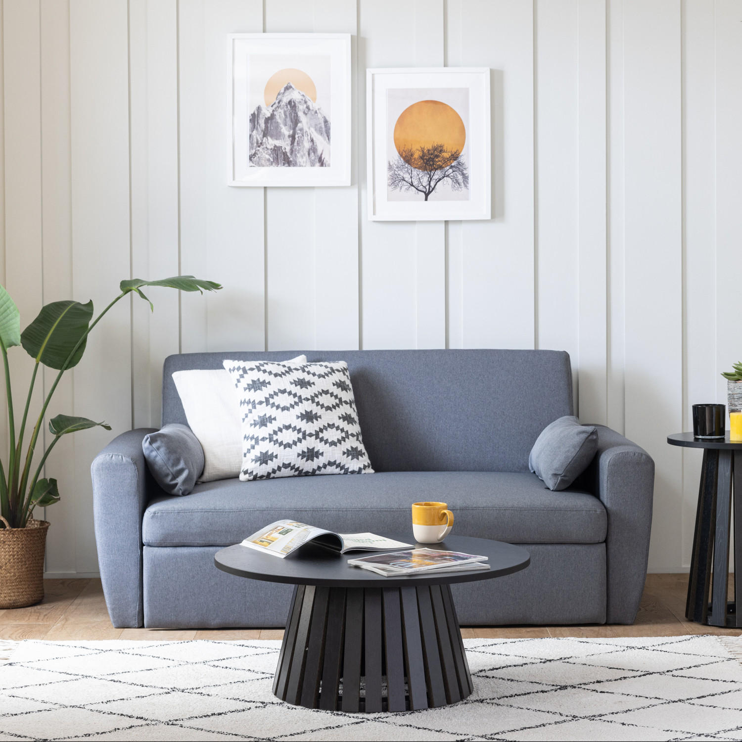 COUCHTISCH Liv Schwarz Ø 80 cm - Schwarz, Holzwerkstoff (80/80/35cm) - Happy Garden