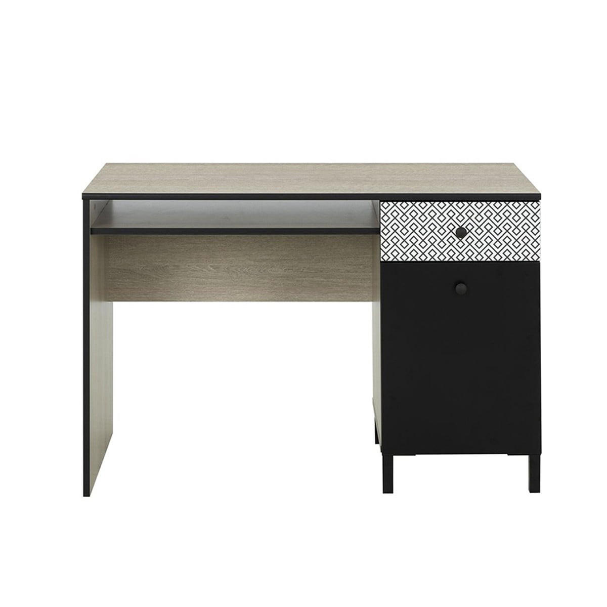 SCHREIBTISCH 1 Tür 1 Schublade Jakarta -Französisch Herstellung - Eschefarben, Holzwerkstoff (50/50/73cm) - Calicosy