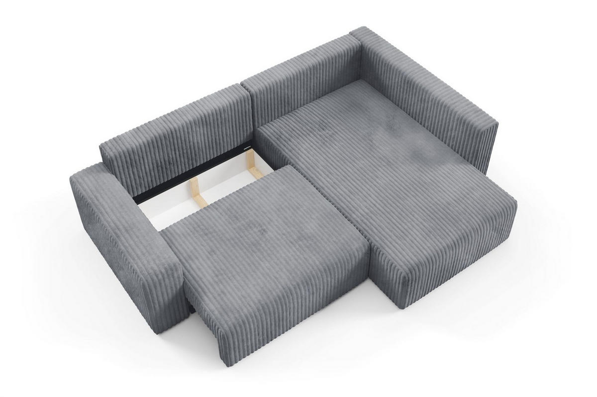 ECKSOFA Natalia Xl - Grau, Holzwerkstoff/Textil (245/182cm) - Fun Möbel