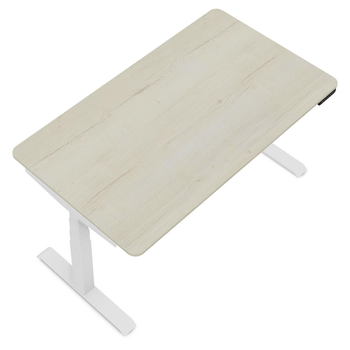 SCHREIBTISCH Elektrisch höhenverstellbarer Kinderschreibtisch JUNIOR Curved Eiche Polar Signalweiß 140/80/52.5-121cm - Eiche Bianco/Weiß, Holzwerkstoff/Metall (80/140/121cm) - ASSMANN