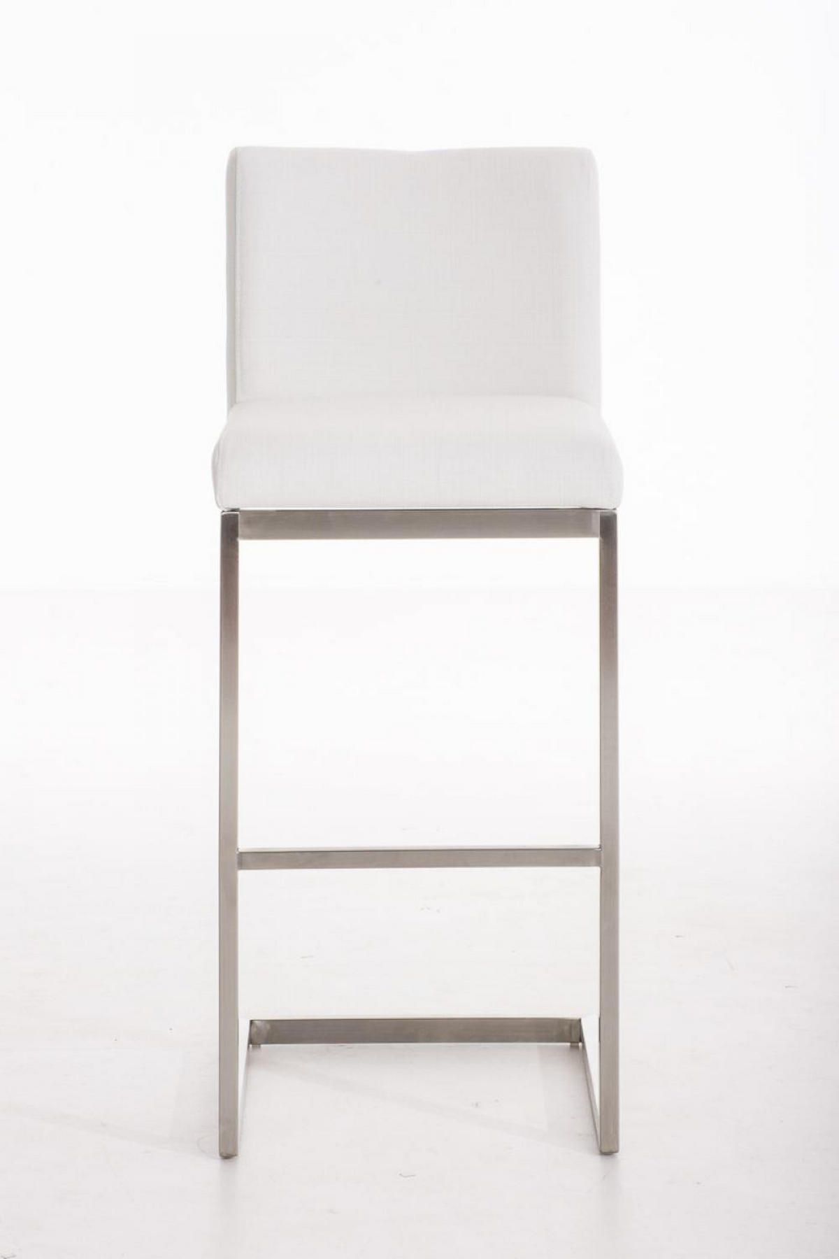 BARHOCKER Stoff Weiß - Chromfarben/Weiß, Textil/Metall (42/104/48cm) - CLP