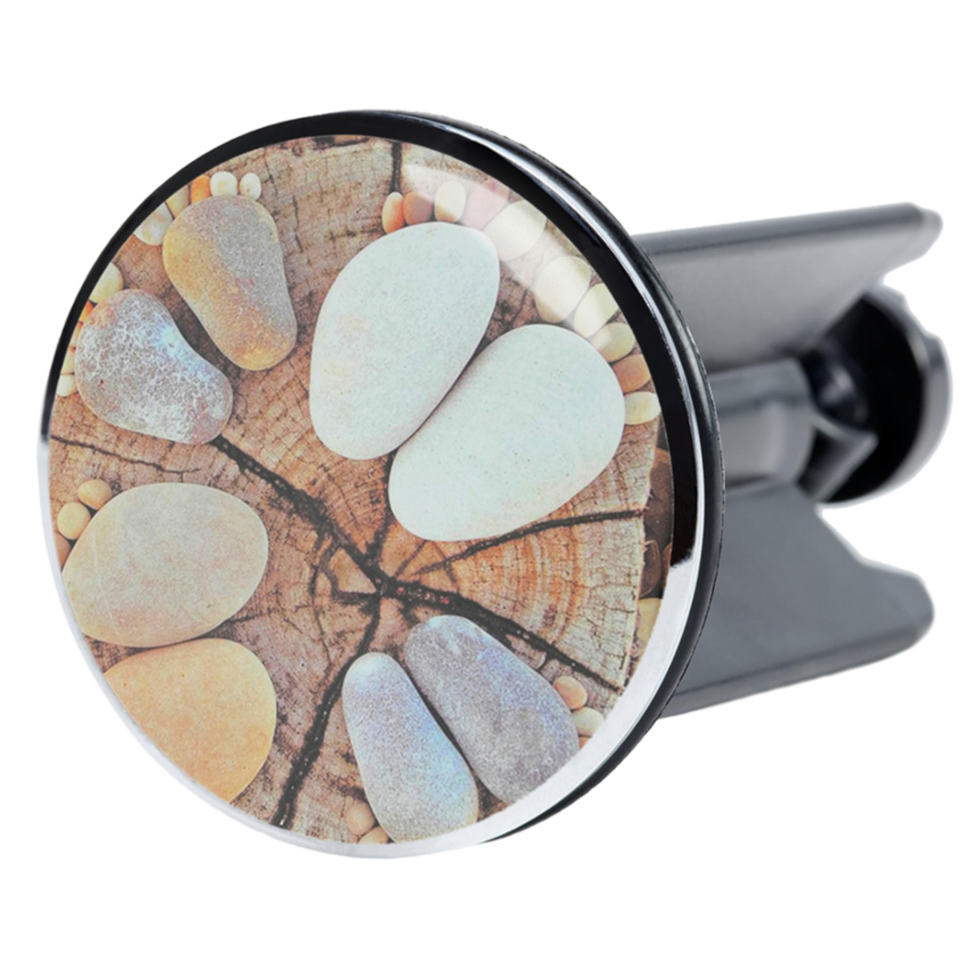 WASCHBECKENSTÖPSEL Füße - Braun, Kunststoff/Metall (4/7/7cm) - Sanilo