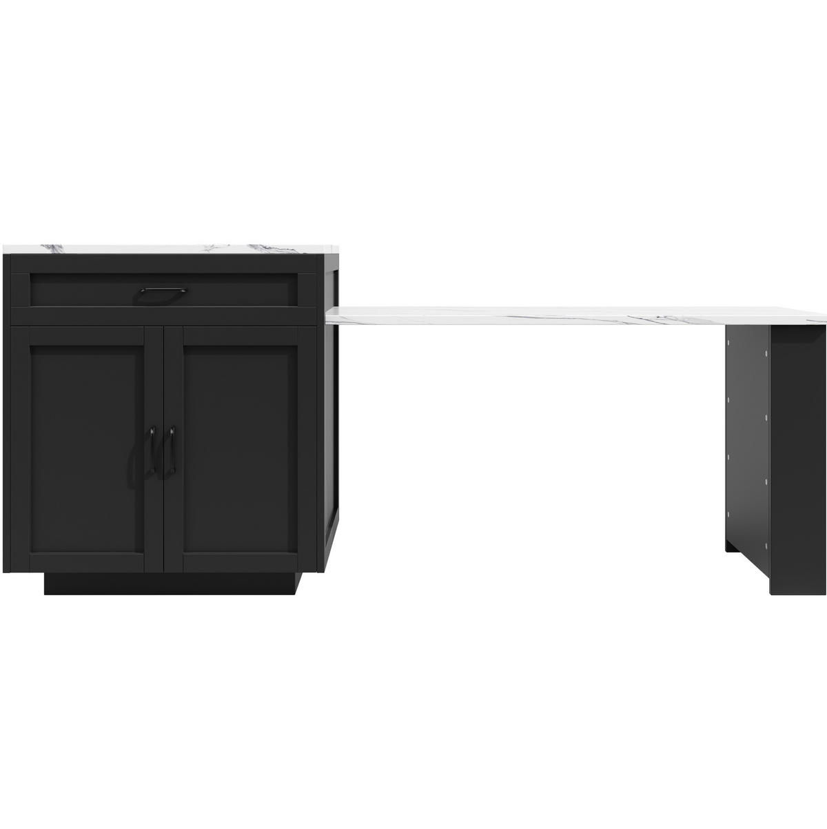 STEHTISCH ausziehbar mit Stauraum 98-204 x 70 x 93,5 cm Schwarz - Schwarz, Holz (70/93.5/204cm) - Beauniv