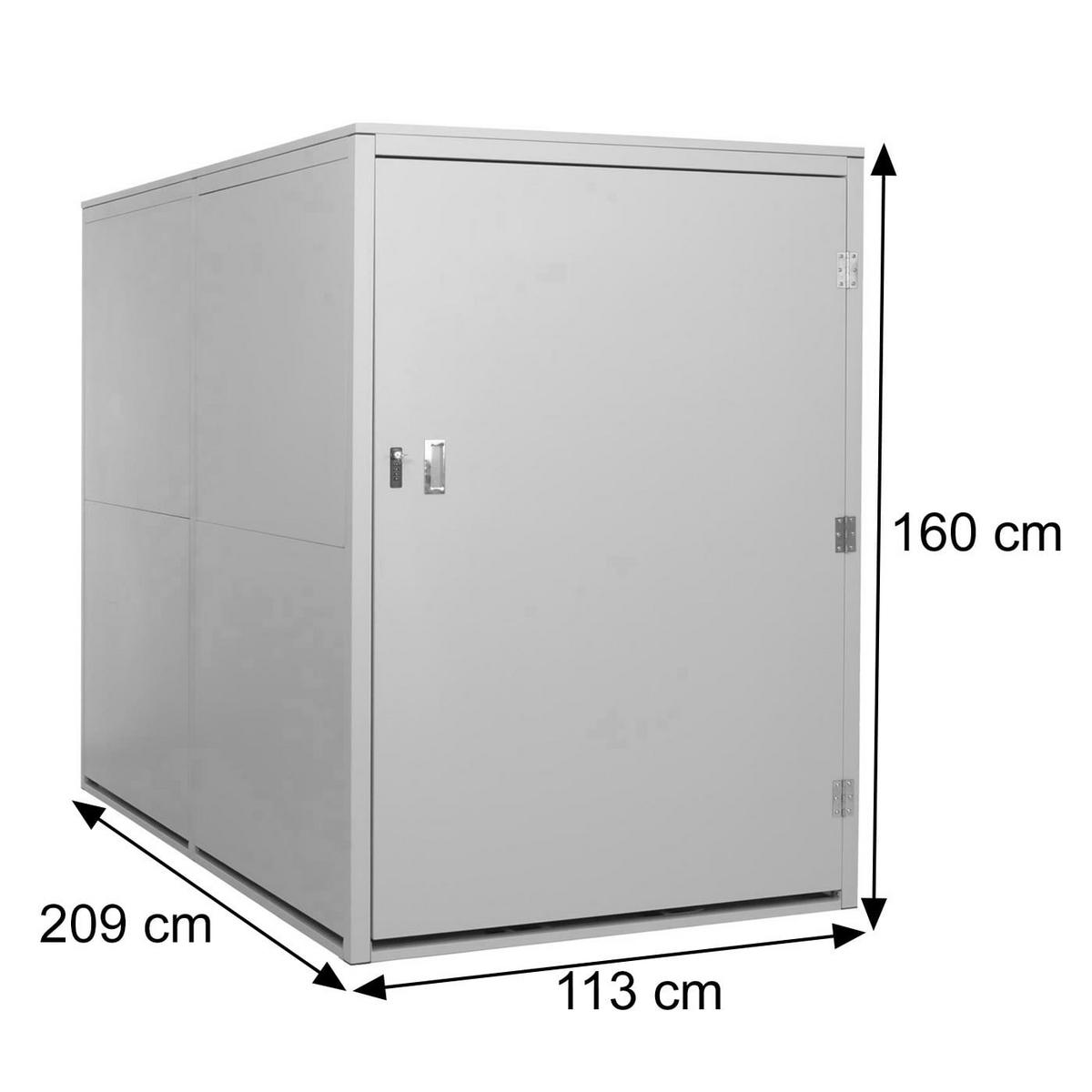 2ER-FAHRRADGARAGE L56C rechteckig Anthrazit - Anthrazit, Metall (113/160/209cm) - MCW