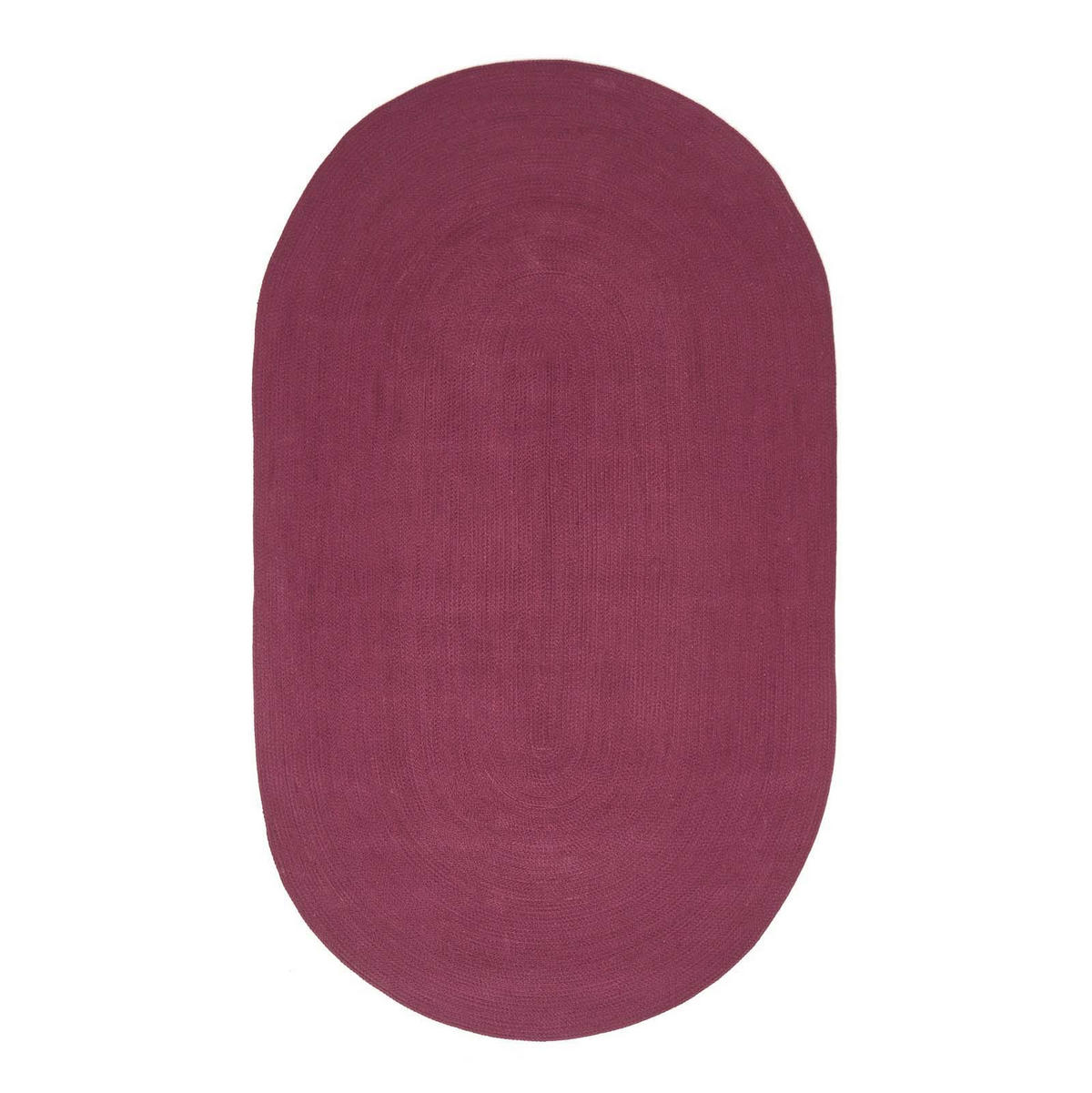 TEPPICH geflochten oval 110/170 cm - Weinrot, Textil (110/170cm) - Homescapes