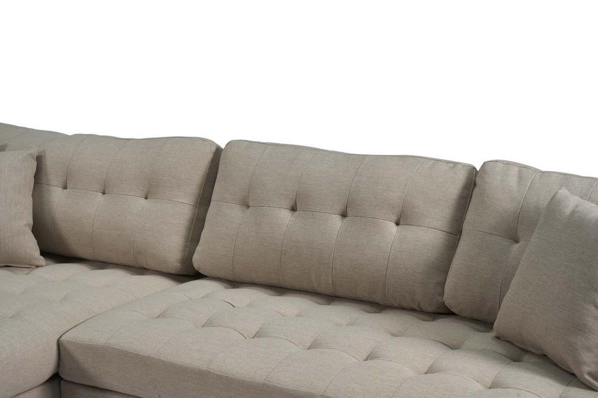 ECKSOFA Stoff sandfarben - Sandfarben, Textil (290/177cm) - ebuy24