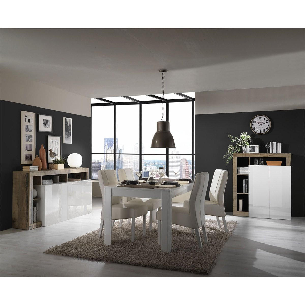 SIDEBOARD 4 Türen Frankfurt - L184 cm - Weiß, Holzwerkstoff (42/93/184cm) - Calicosy