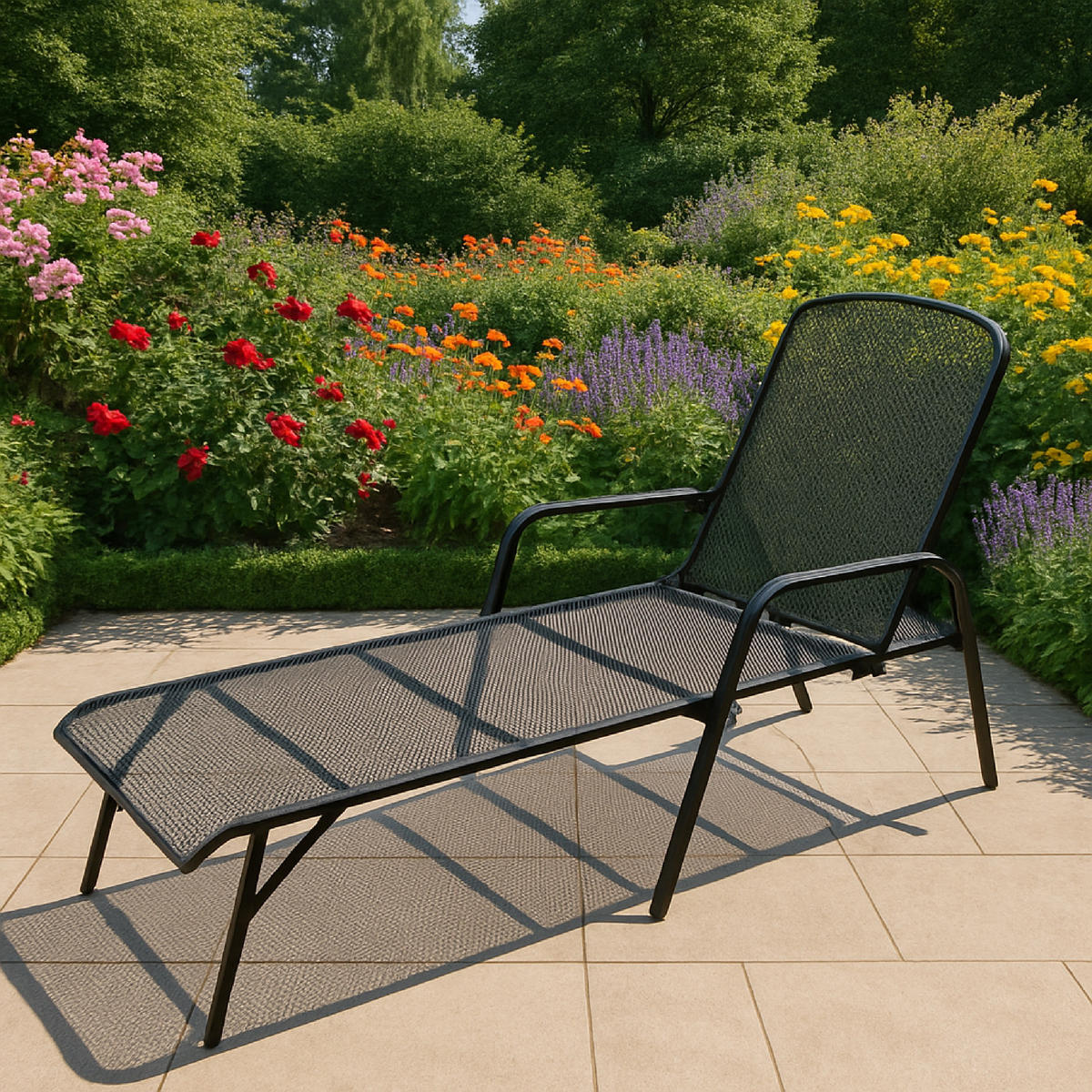 SONNENLIEGE Glasgow - aus Streckmetall anthrazit - Grau, Metall (62/100/197cm) - TPFGarden