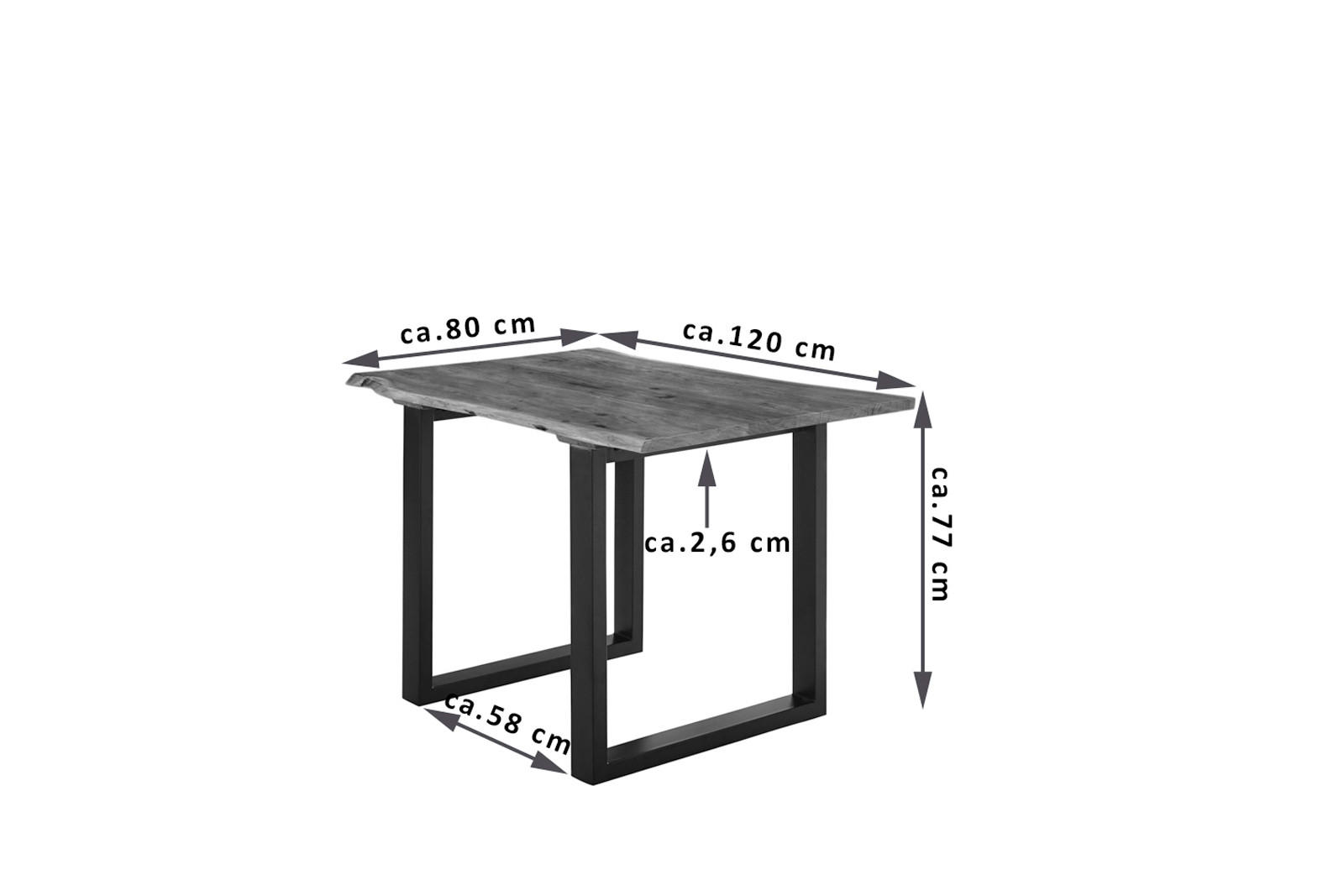 ESSTISCH LUBIN - Schwarz/Braun, Holz/Metall (80/120/77cm) - SAM