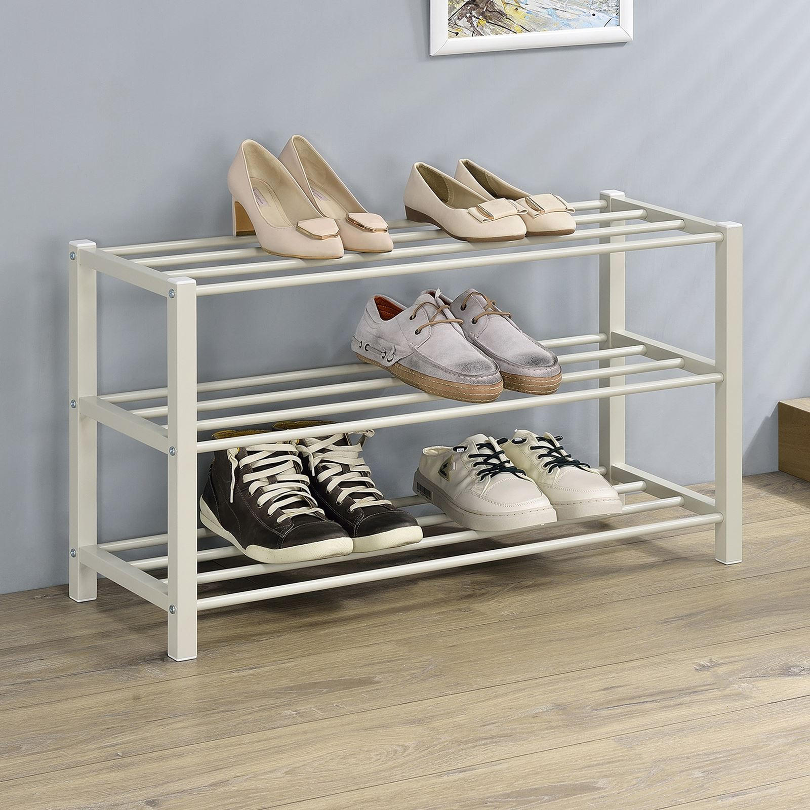 SCHUHREGAL NAVAN - Beige, Metall (80/45/29cm) - IDIMEX