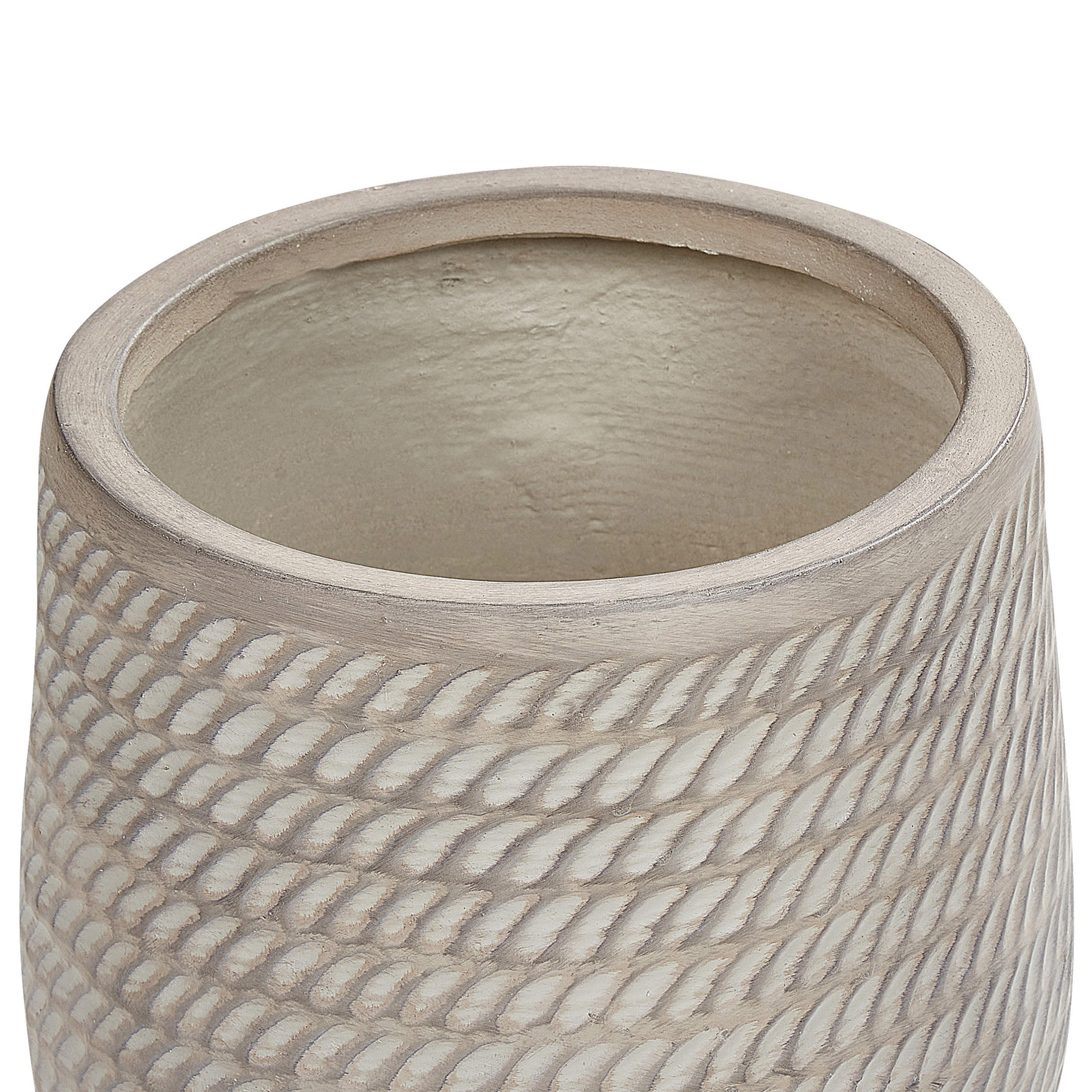 BLUMENTOPF taupe rund 27/27/32 cm Livadia - Beige, Naturmaterialien (32cm) - Beliani