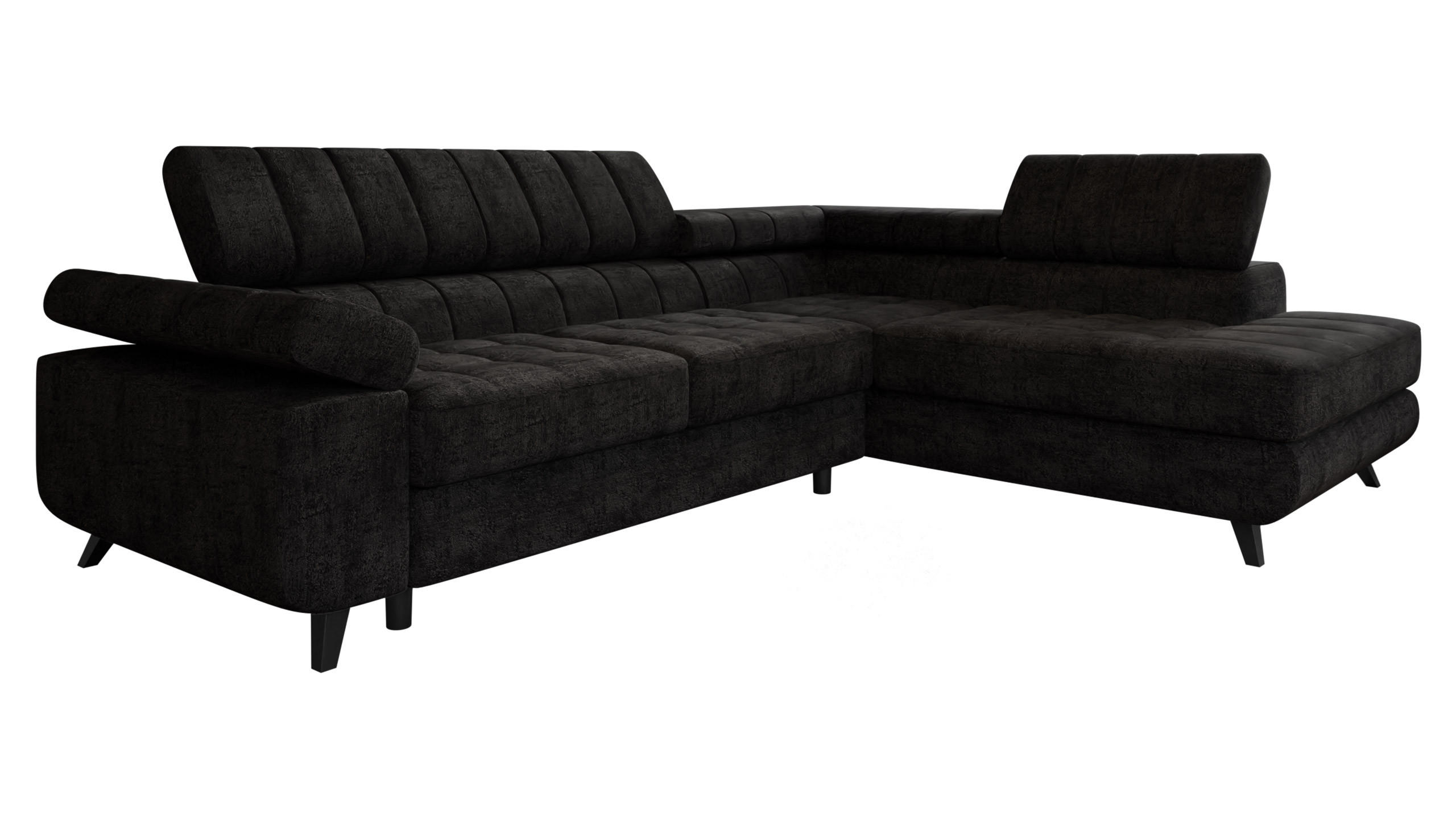 ECKSOFA Nord Premium, Seite: Rechts - Anthrazit/Schwarz, Holz/Textil (264/203cm) - MIRJAN24