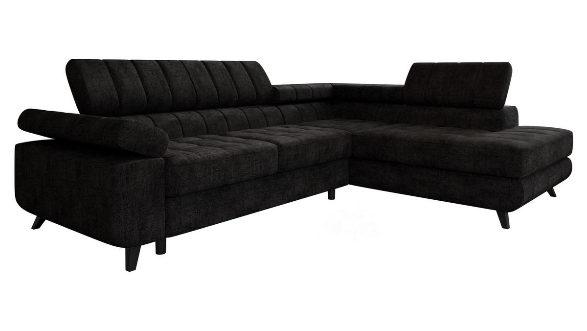 ECKSOFA Nord Premium, Seite: Rechts - Anthrazit/Schwarz, Holz/Textil (264/203cm) - MIRJAN24
