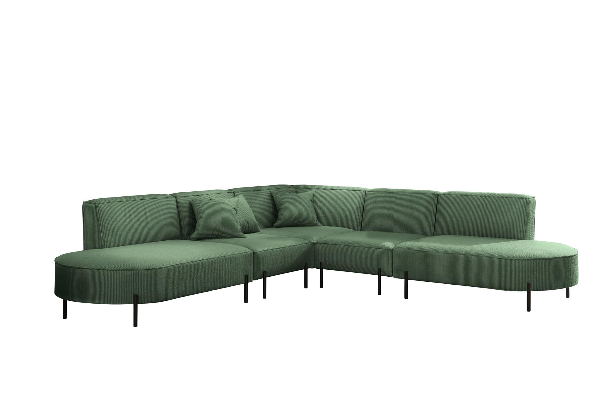 ECKSOFA Valencia - Grün, Holzwerkstoff/Textil (303/303cm) - Fun Möbel