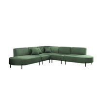 ECKSOFA Valencia - Grün, Holzwerkstoff/Textil (303/303cm) - Fun Möbel