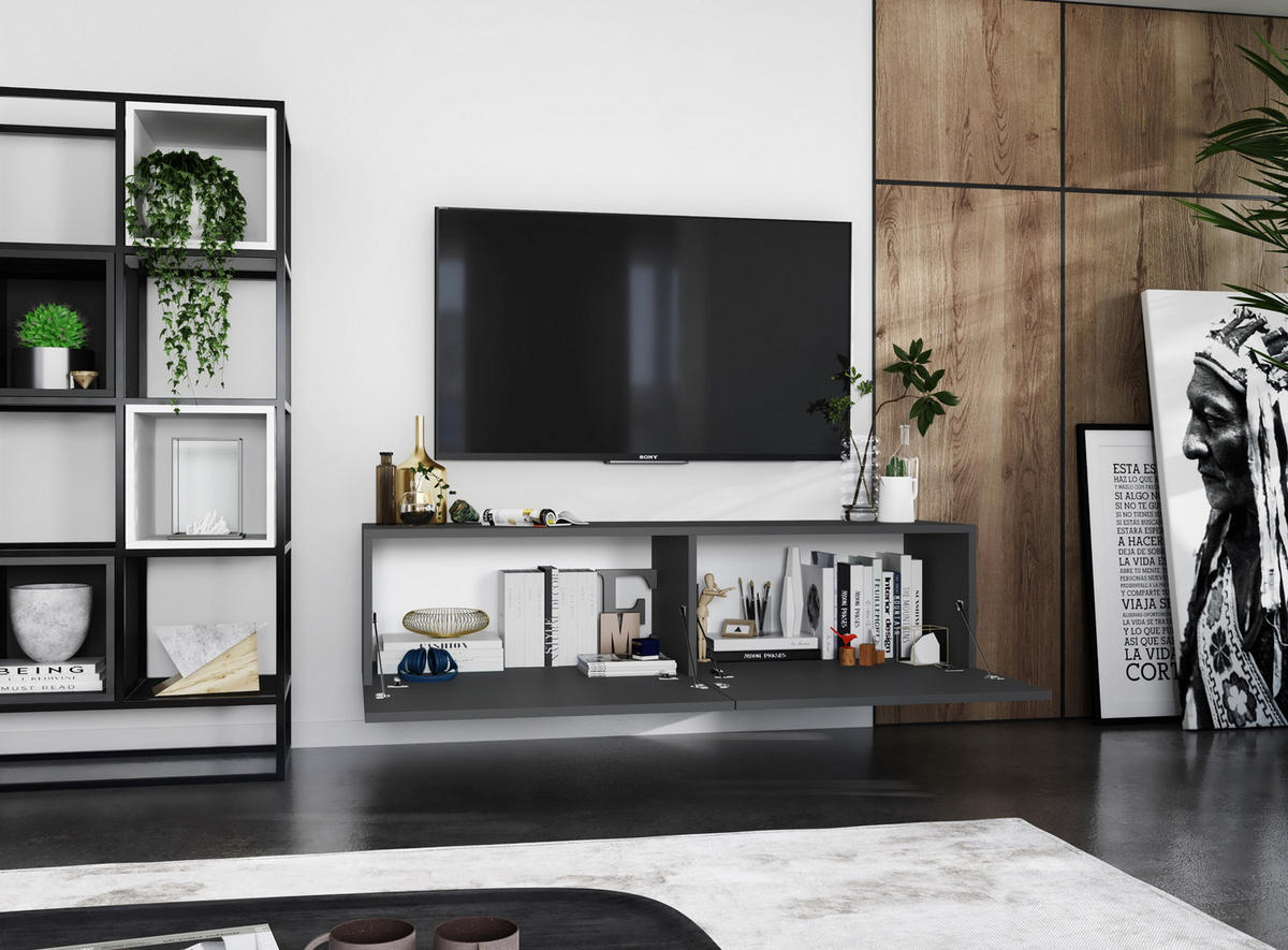 TV-SCHRANK Enjoy Graphit matt 120 cm - Grau, Holzwerkstoff (120/30/35cm) - Meble Lindner