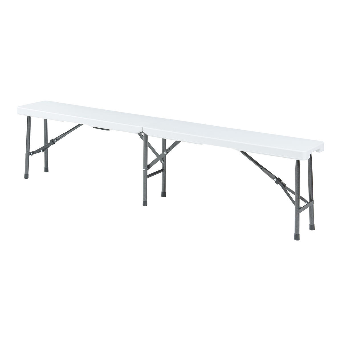 KLAPPBANK Ljusnarsberg - Weiß, Kunststoff/Metall (180/43/25cm) - [en.casa]