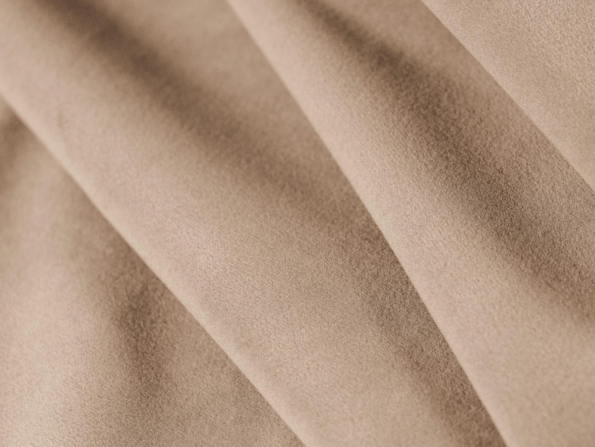 PANORAMASOFA Kendal aus Samt mandelbeige 7 Sitzplätze - Beige, Textil (203/79/372cm) - Micadoni