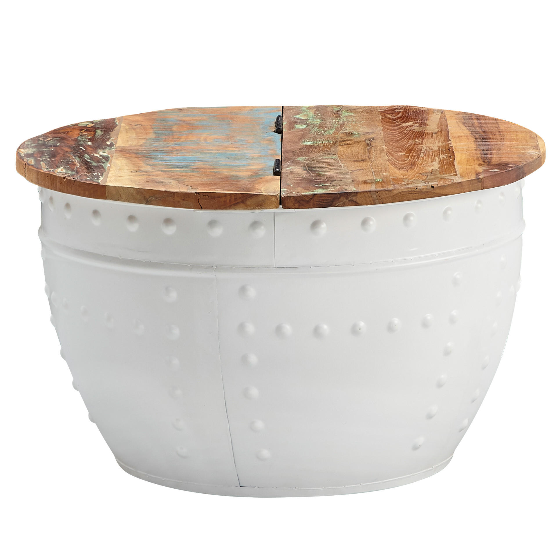 tinkaro Couchtisch Weiß 60x36x60 cm
