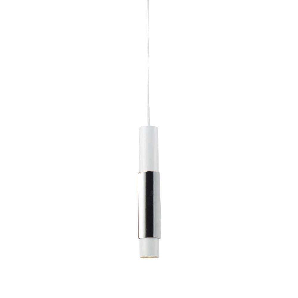 HÄNGELAMPE Crutch Weiß - Chromfarben/Weiß, Metall (5.8/5.8/40cm) - s.luce