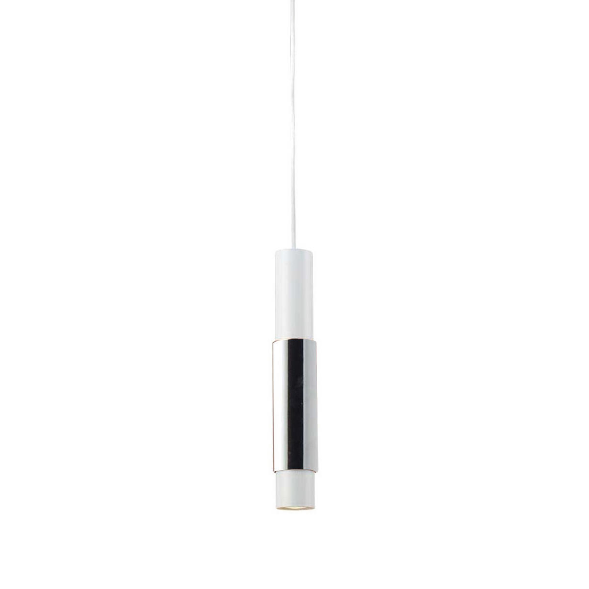 HÄNGELAMPE Crutch Weiß - Chromfarben/Weiß, Metall (5.8/5.8/40cm) - s.luce