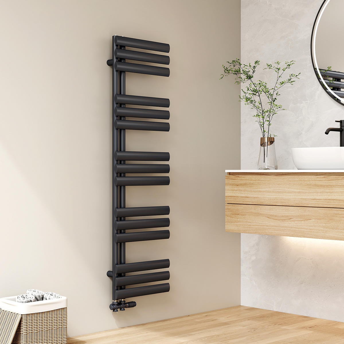 HEIZKÖRPER wasserführend Anthrazit 143/40/6,6 cm - Anthrazit, Metall (40/143/6.6cm) - EMKE