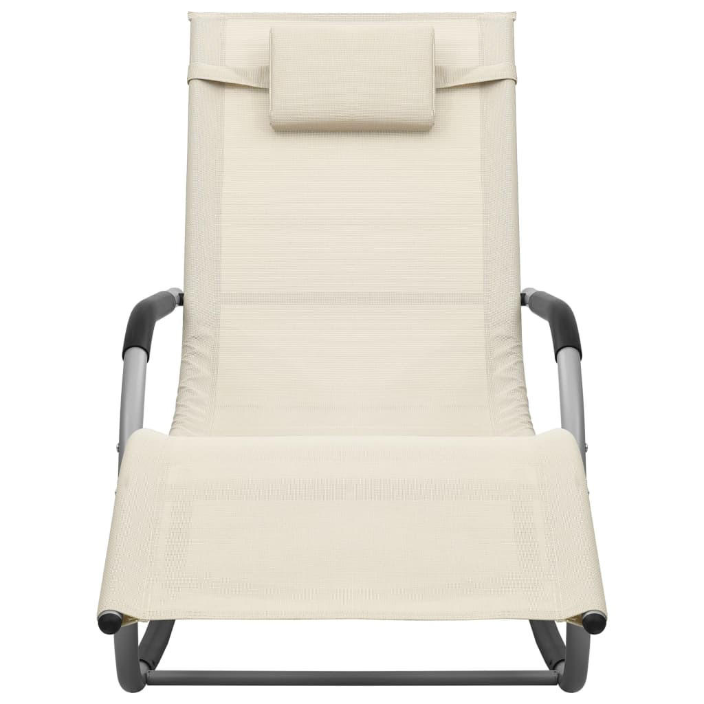 SONNENLIEGE Textilene Creme und Grau - Creme, Textil (62/88/149cm) - furnicato