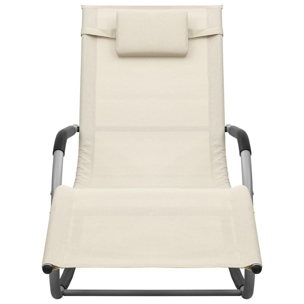 SONNENLIEGE Textilene Creme und Grau - Creme, Textil (62/88/149cm) - furnicato