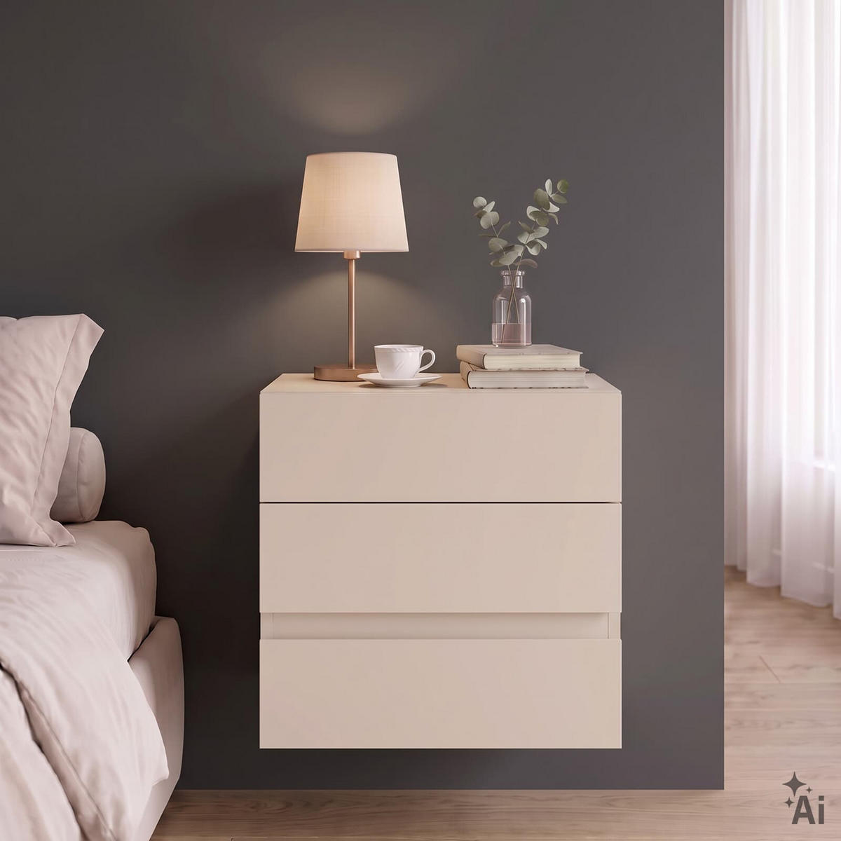 NACHTKOMMODE ANNO Kaschmir - Kaschmir, Holzwerkstoff (42/47/30cm) - CARO-Möbel