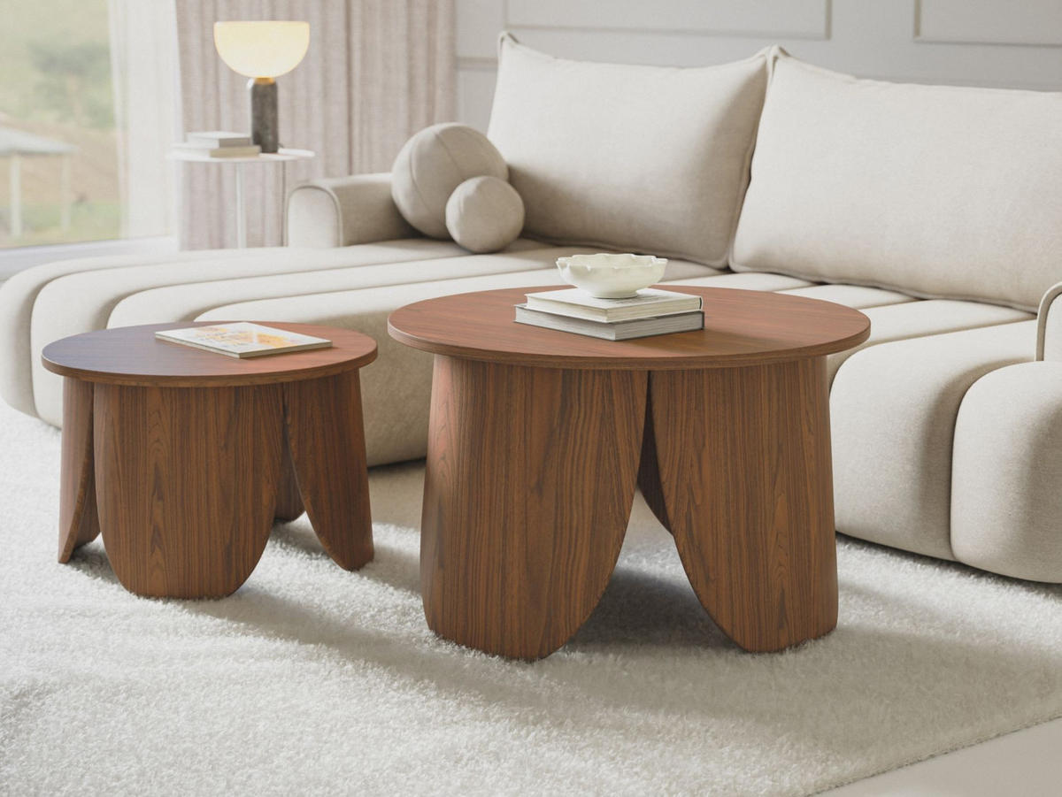 COUCHTISCH Vivially Nussbaum-Optik Ø 80 cm - Nussbaumfarben, Holzwerkstoff (80/80/50cm) - Selsey