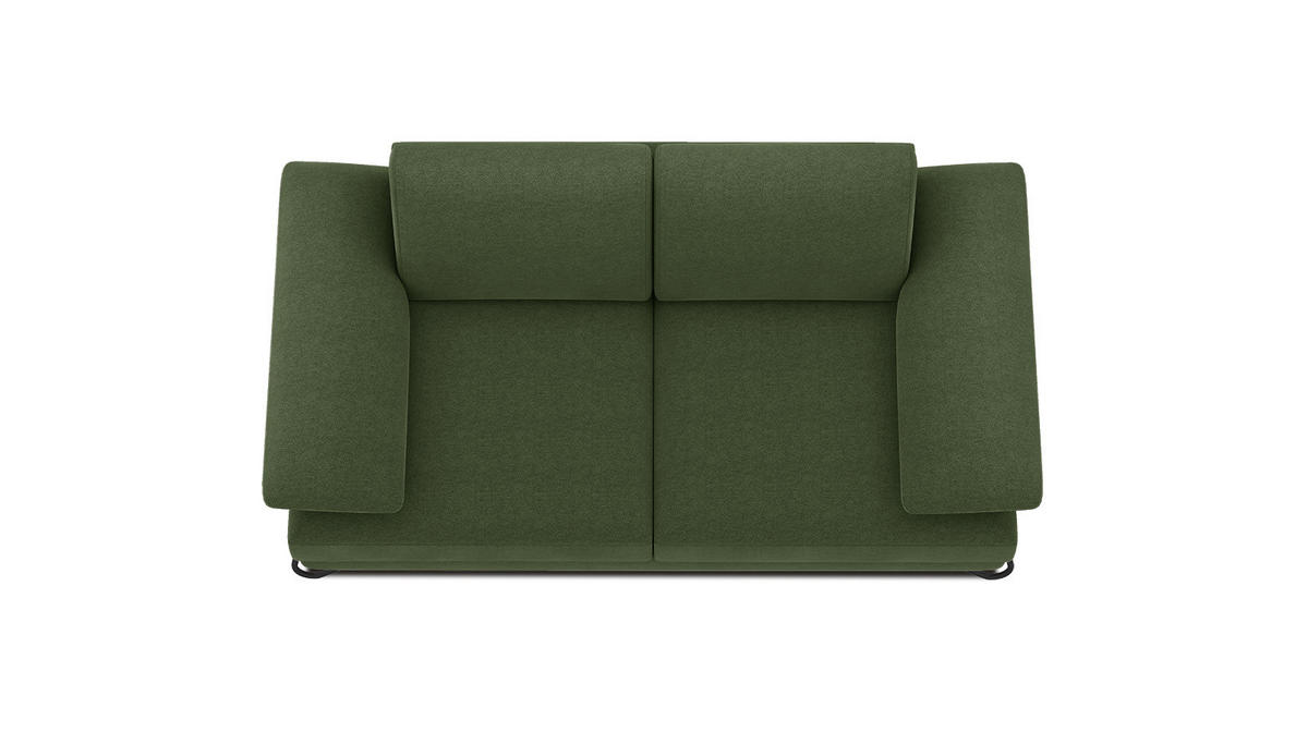 SOFA LORI 2-Sitzer, olivgrün - Schwarz/Olivgrün, Holzwerkstoff/Textil (185/87/96cm) - Courtois Laville