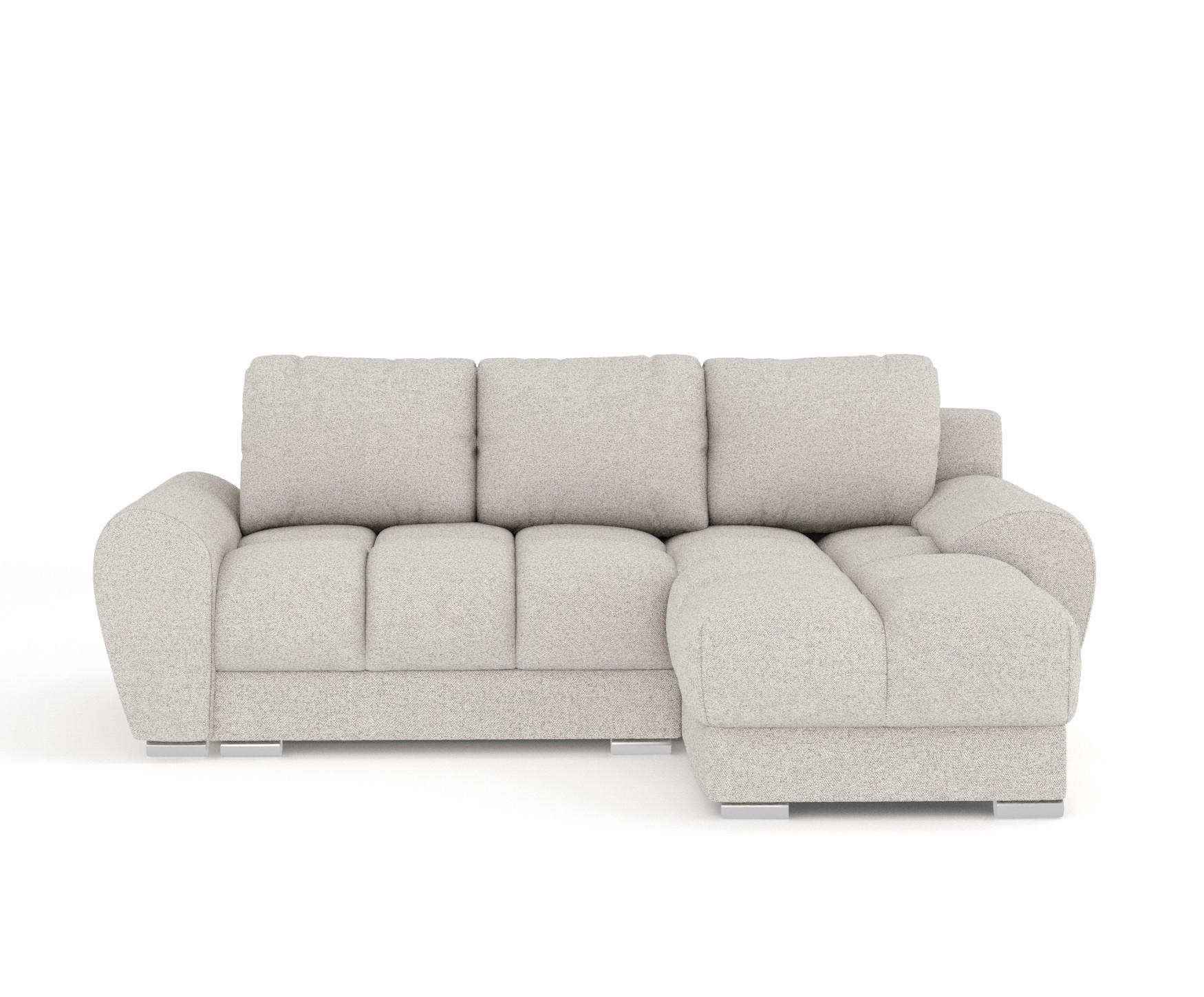 ECKSOFA MIT SCHLAFFUNKTION Peebles Beige Webstoff - Chromfarben/Beige, Holz/Holzwerkstoff (256/175cm) - Maison de Reve