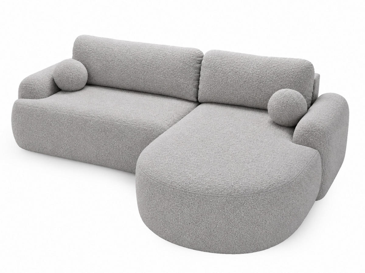 ECKSOFA Aurio Grau Rechts - Grau, Holz/Textil (261/177cm) - Graingold