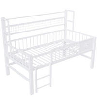 KINDERBETT 90/200 cm DE-02515, in Weiß, mit Ablagefächern und Kleiderstange - Weiß, Metall (90/200cm) - ComfortXL