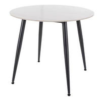 ESSTISCH Rion Marmor Weiß 90 / 90 / 76cm - Schwarz/Weiß, Holz/Keramik (90/90/76cm) - Feldmann-Wohnen