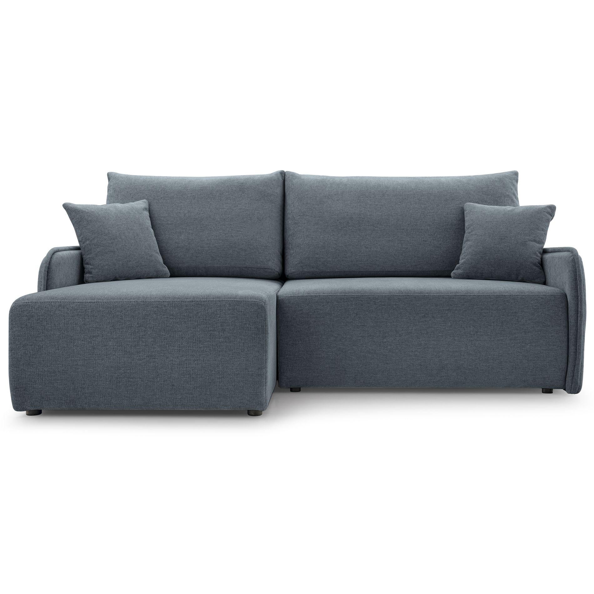 ECKSOFA Netarro, Dunkelgrau Chenille, linksseitig - Dunkelgrau/Schwarz, Kunststoff/Textil (198/147cm) - Selsey