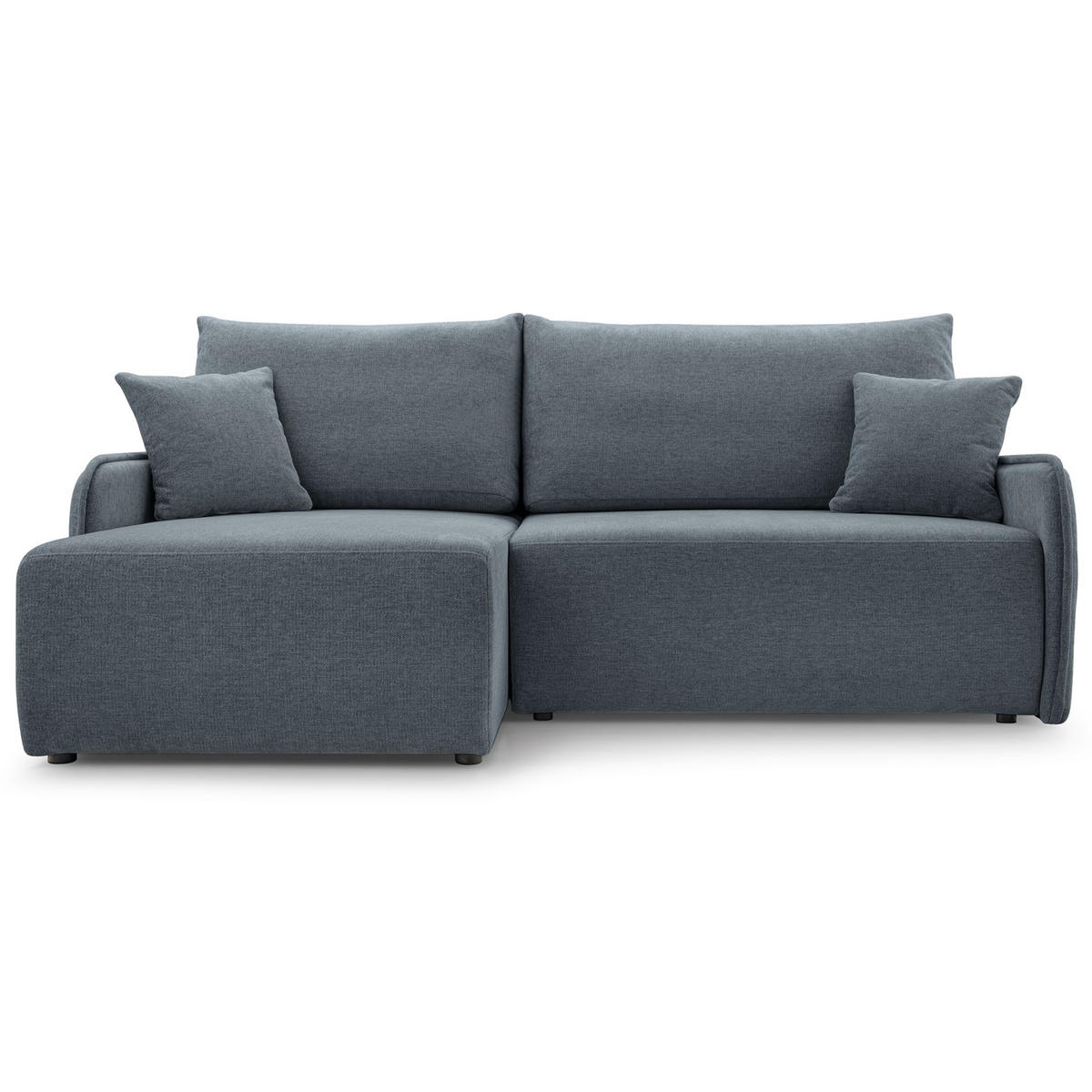 ECKSOFA Netarro, Dunkelgrau Chenille, linksseitig - Dunkelgrau/Schwarz, Kunststoff/Textil (198/147cm) - Selsey