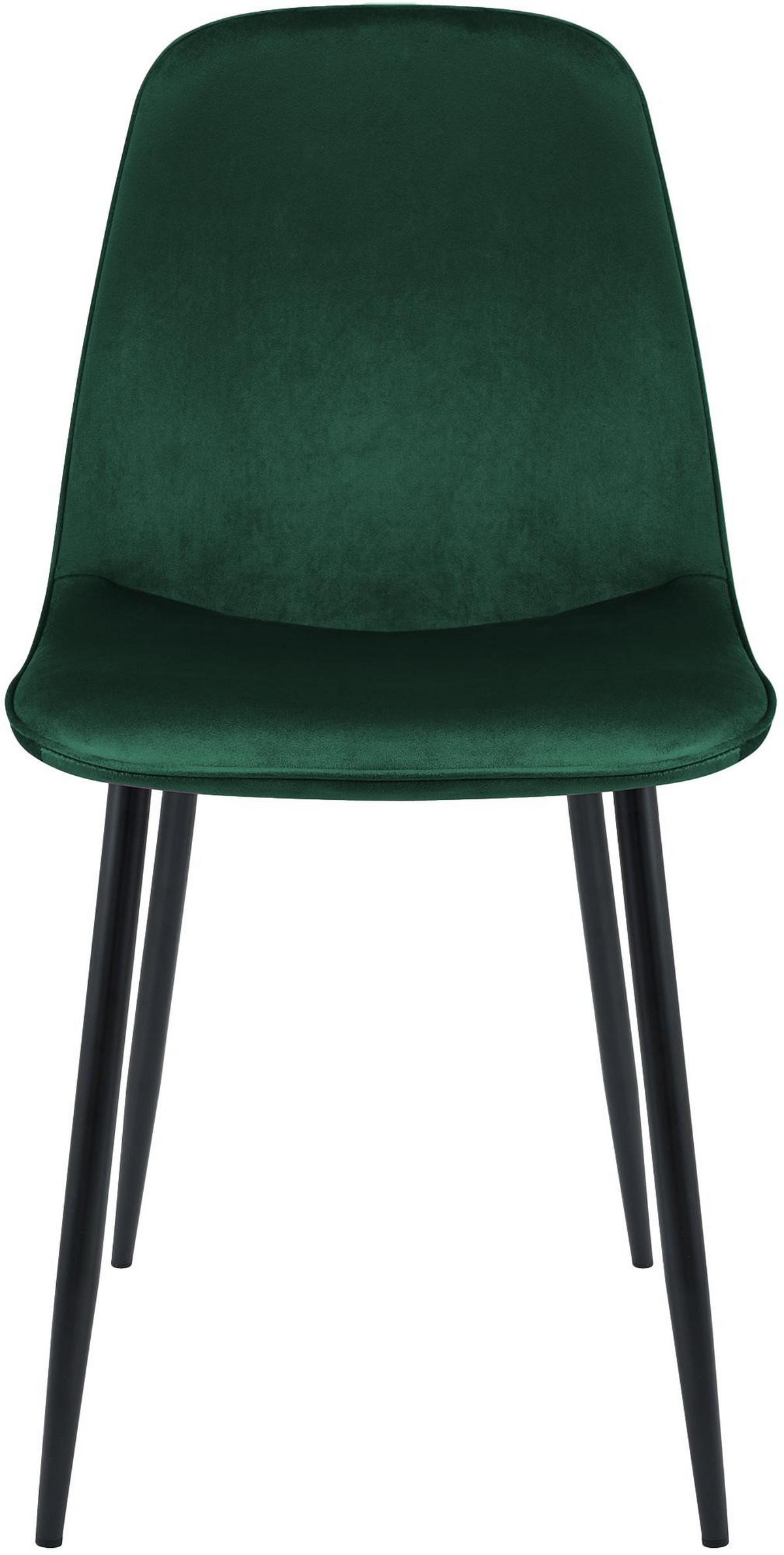 ESSZIMMERSTUHL 4er Set Samt Grün - Schwarz/Grün, Textil/Metall (45/88/54cm) - CLP