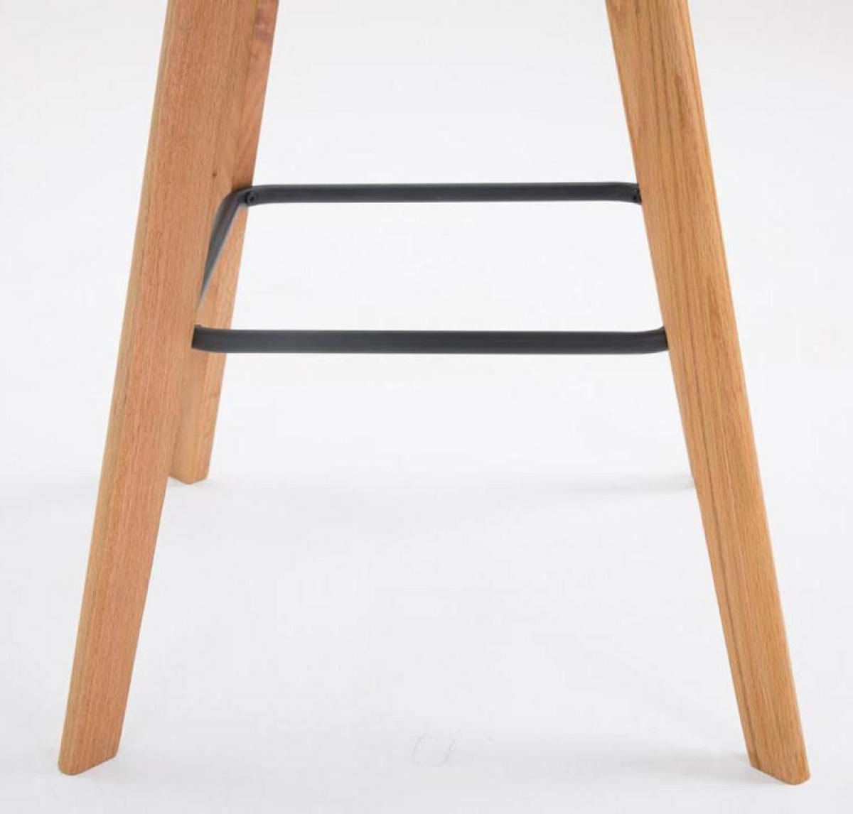 BARHOCKER 2er Set Kunststoff schwarz - Eukalyptusholzfarben/Schwarz, Holz/Kunststoff (48/112/56cm) - CLP