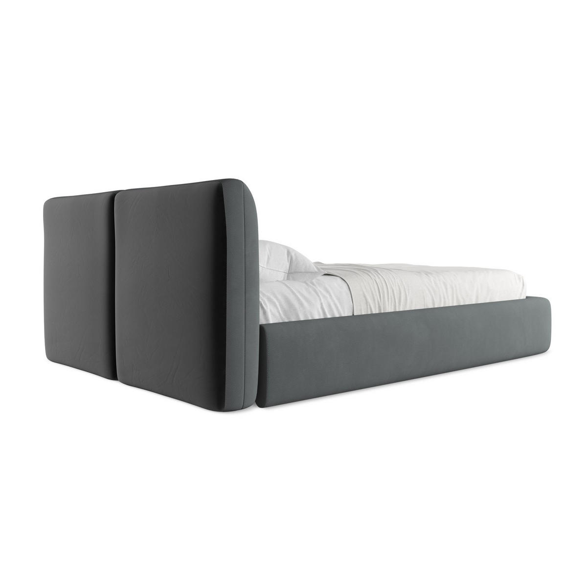 POLSTERBETT mit Bettkasten und Lattenrost 160x228 Grau - Schwarz/Graphitfarben, Kunststoff/Textil (140/200cm) - Makamii