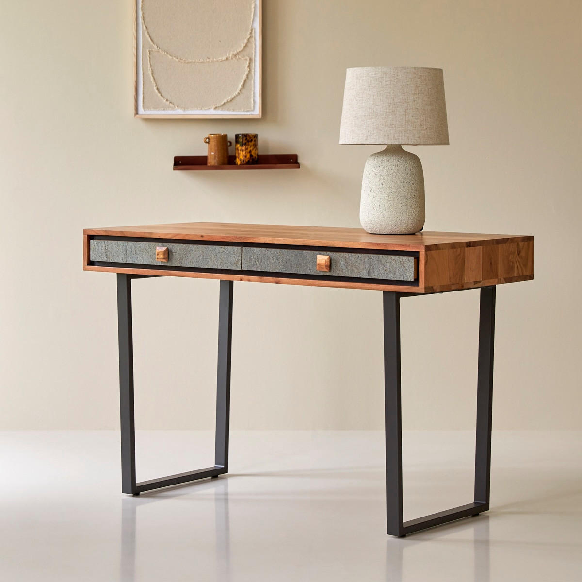 SCHREIBTISCH Temis Natur aus Akazie - Naturfarben, Holz (55/115/76cm) - Tikamoon