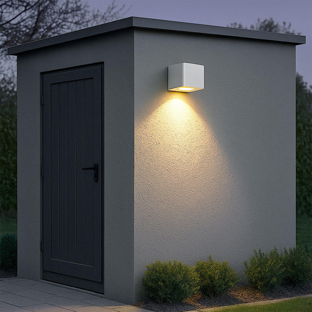 LED AUSSENWANDLEUCHTE HUSUM Weiß - Weiß, Kunststoff (10/11.5/10cm) - Nowa