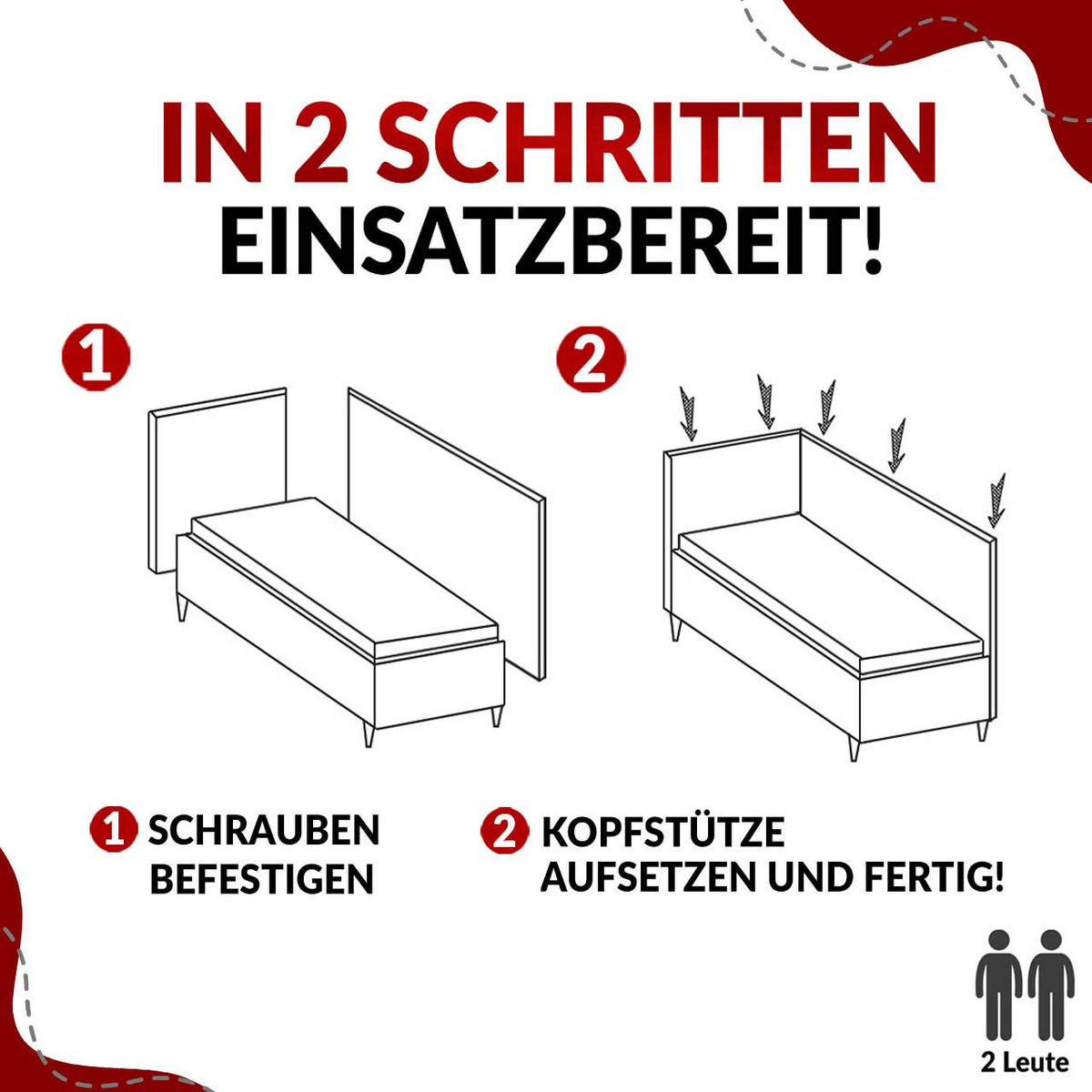 BOXSPRINGBETT JUNIOR GOLD 3 90/200 Grau/Weiß - linke Seite - Weiß/Grau, Holz/Textil (90/200cm) - MKS