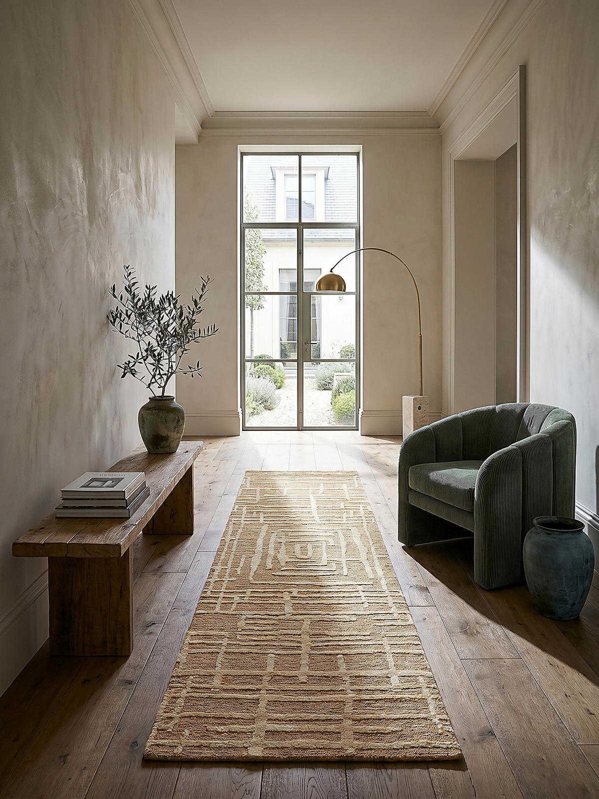 TEPPICH ARLEN, geometrisch, Senfgelb, 80 x 300 cm - Goldfarben, Textil (80/300cm) - KADIMA DESIGN