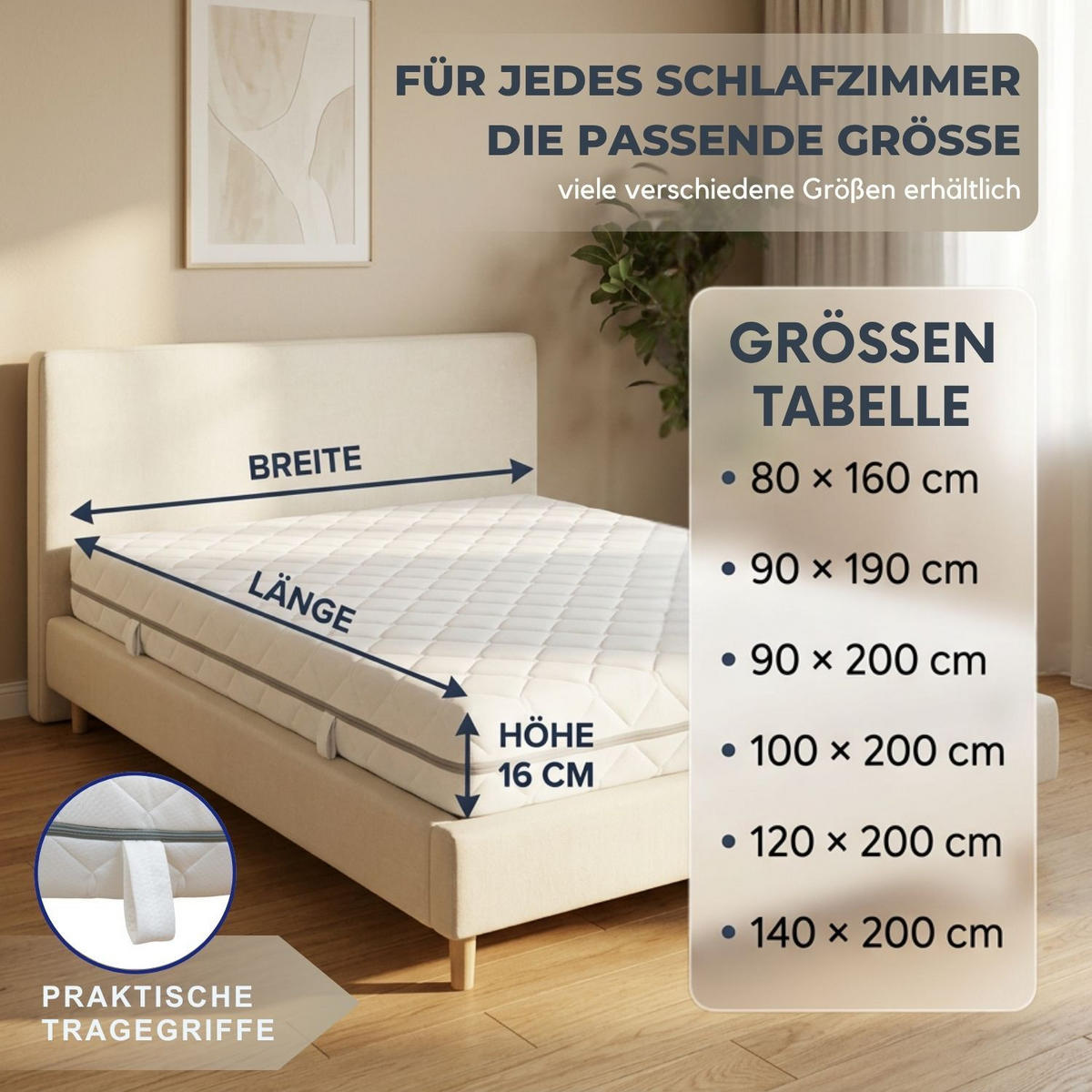 MATRATZE SOMI für Kinder und Jugendliche 90/200/16 cm - Weiß, Textil - Coemo
