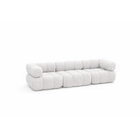 COUCH, 3-Sitzer Modular, Bouclé-Stoff Abriamo, Ecru, Selia - Ecru, Holz (285/70/95cm) - Kaiser Möbel