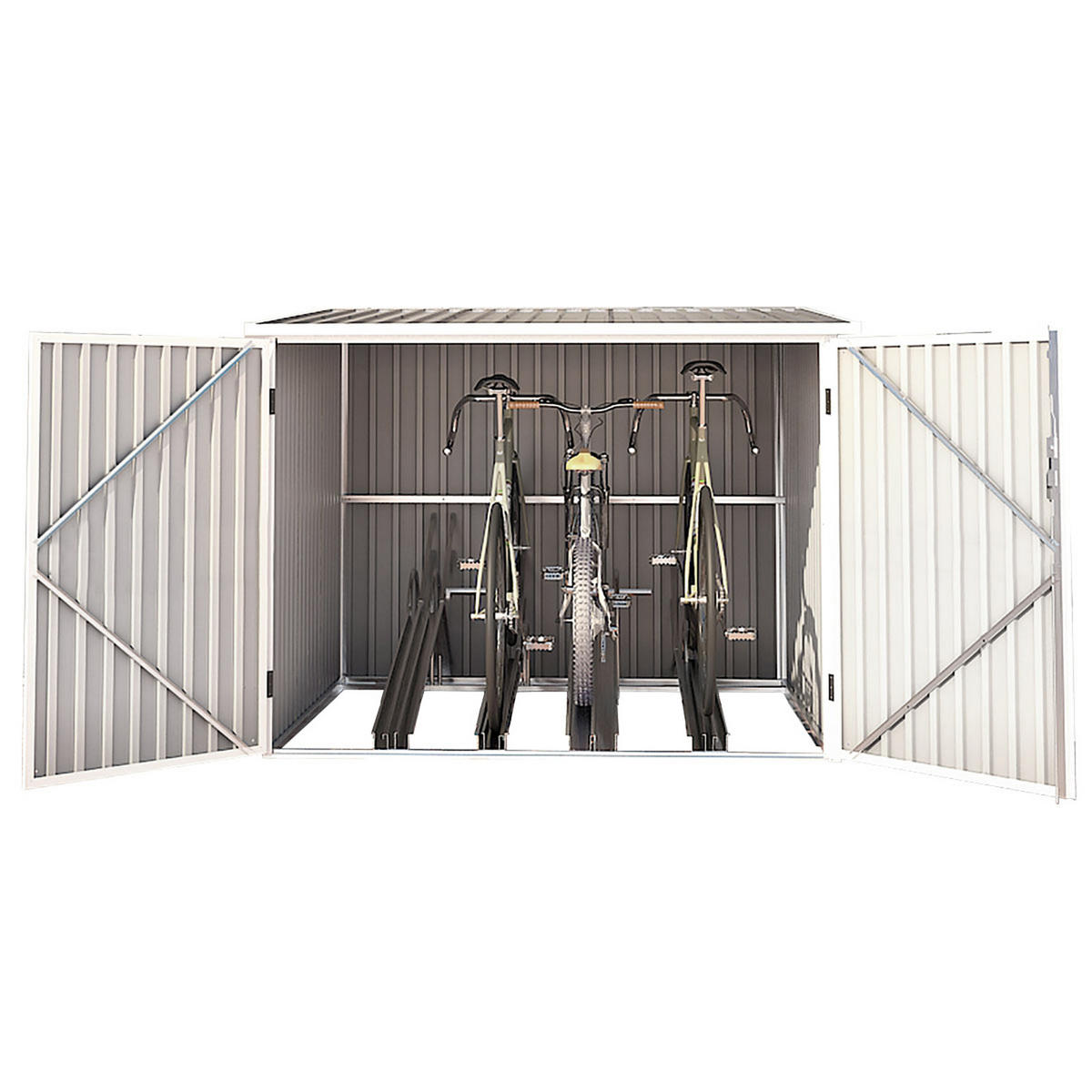 FAHRRADGARAGE - Hellgrau, Metall (203/157/198cm) - HATTORO