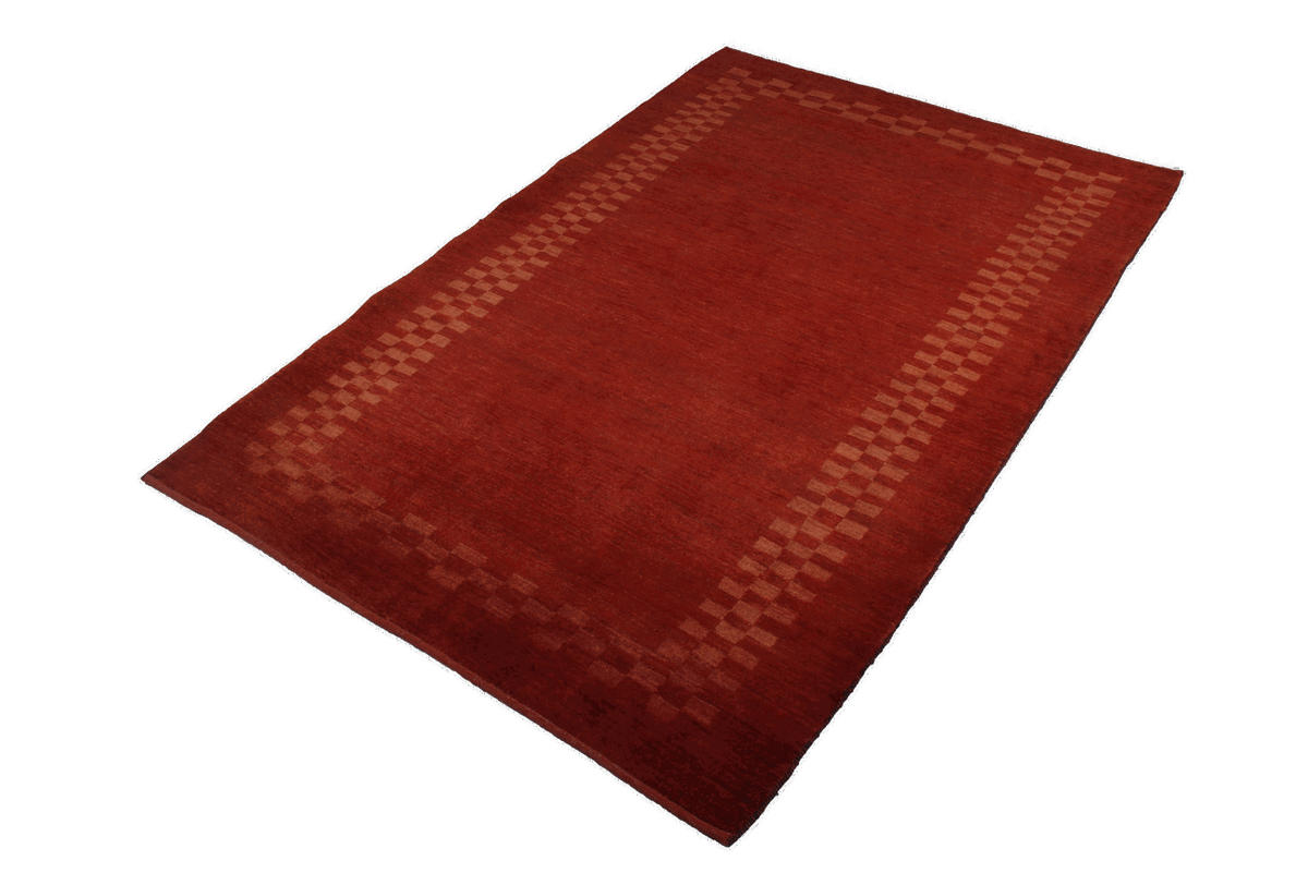 GABBEH-TEPPICH handgeknüpft Rizbaf Rot 197/132 cm Schurwolle - Rot, Textil (132/197cm) - Looma
